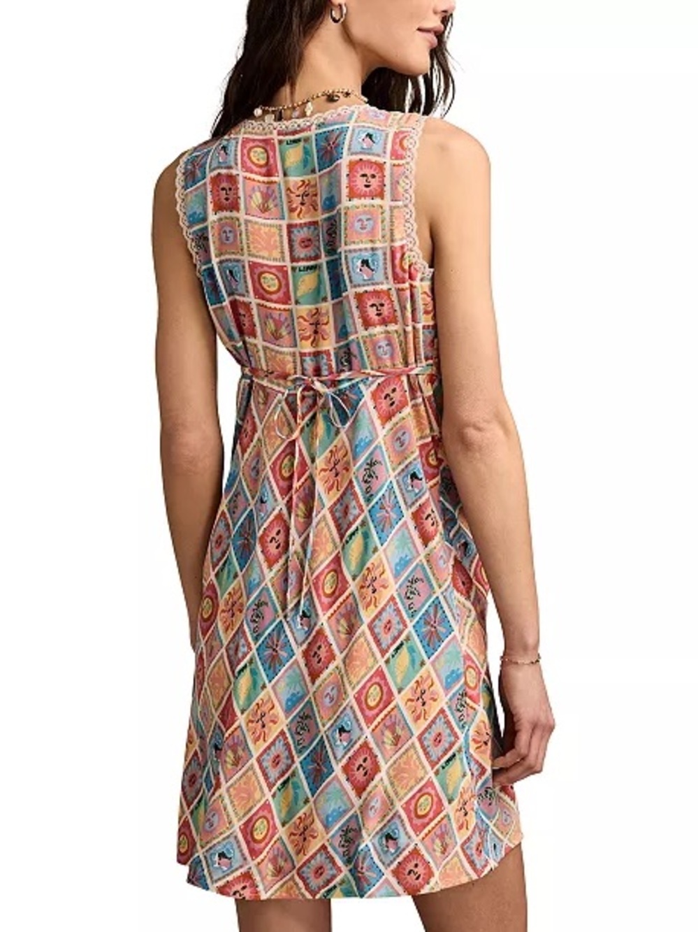 NWT Lucky Brand Femme Printed Mini Dress - Picture 4 of 12
